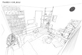 門出の部屋のラフ