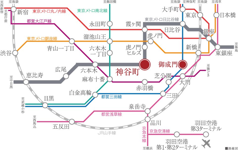 東京メトロ日比谷線「神谷町」駅徒歩2分
軽やかに都心を使いこなす。