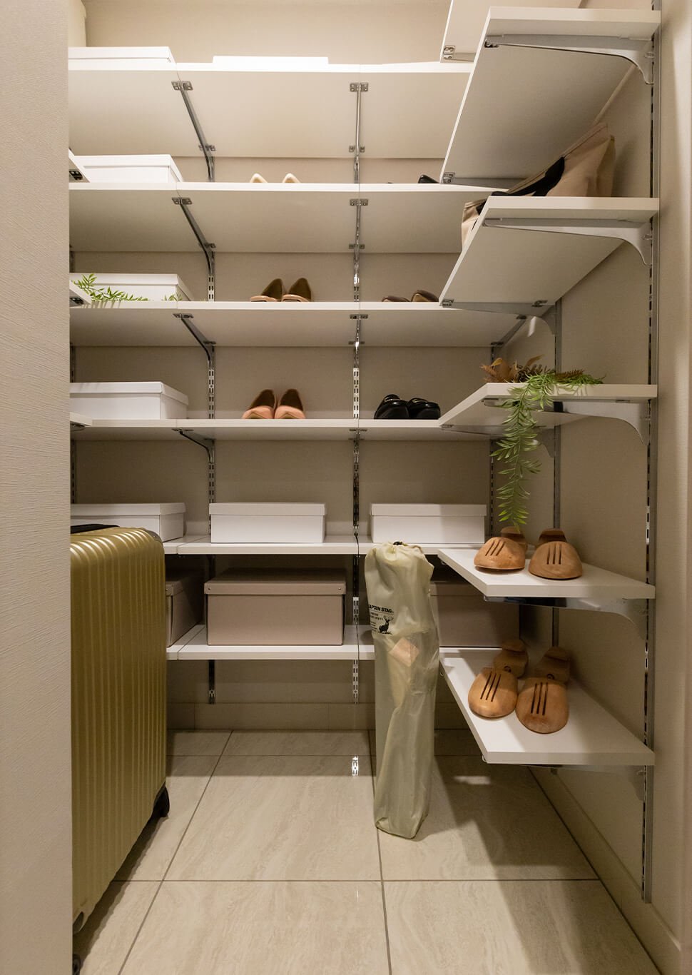 Shoes in closet